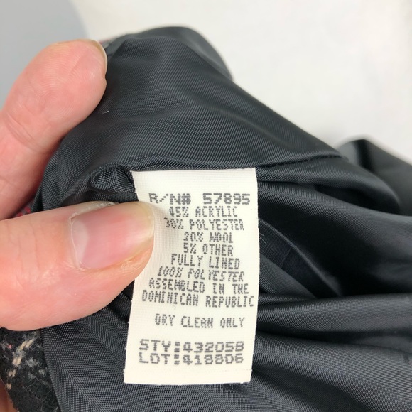 VTG Plaid Womens Wool Blazer Jacket One Button 10 - Picture 15 of 16